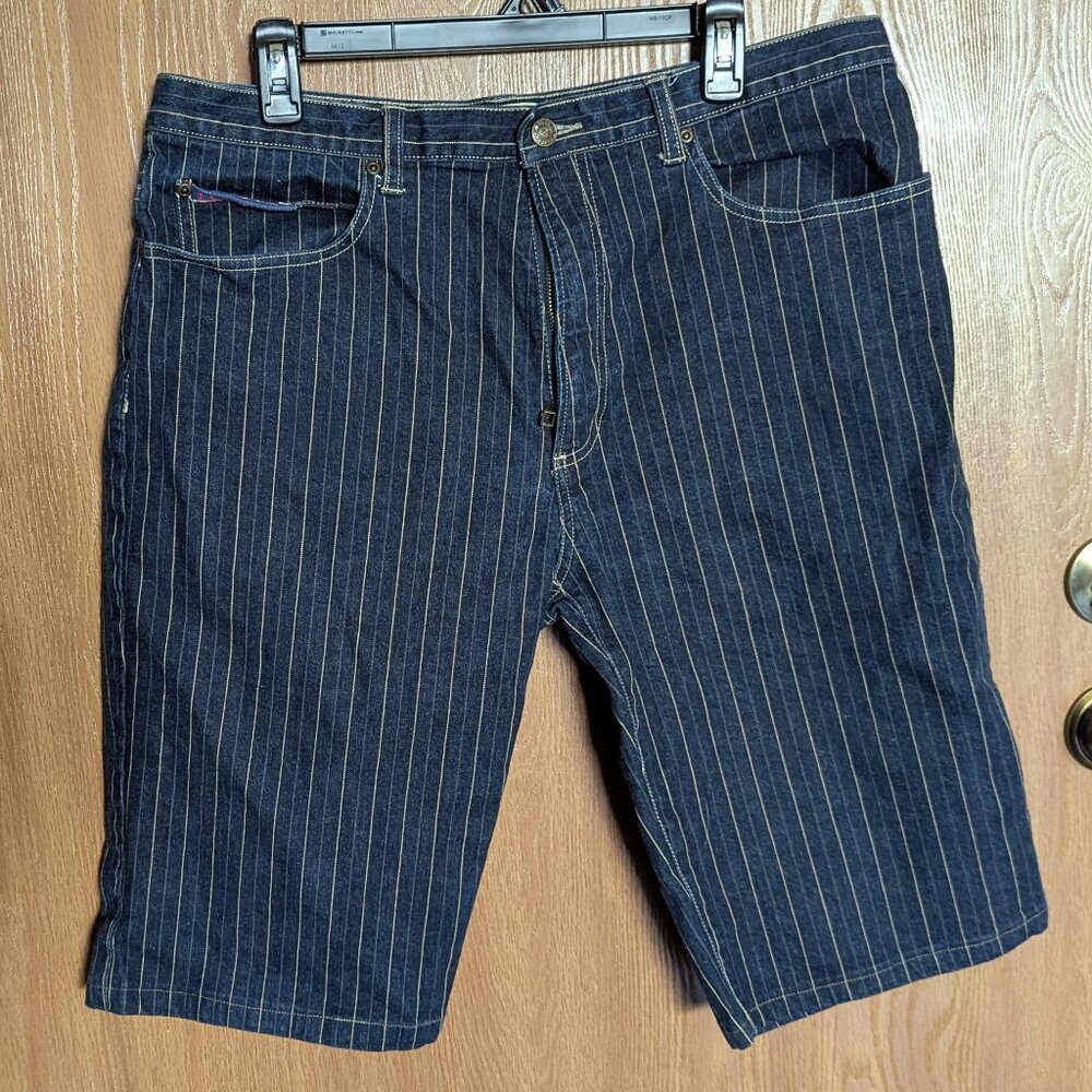 Z. Cavaricci Striped Denim Shorts, 36